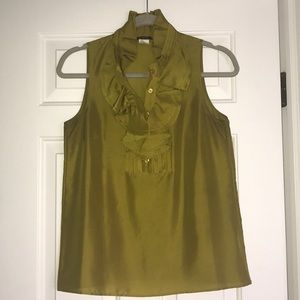 J Crew - Silk Ruffle Shirt, Size 2